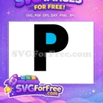 Free Black Letter P Free Blue Font Alphabet Free SVG 1 - Instant Download