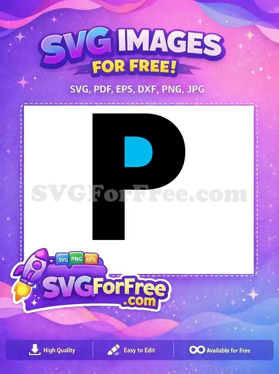 Free Black Letter P Free Blue Font Alphabet Free SVG 1