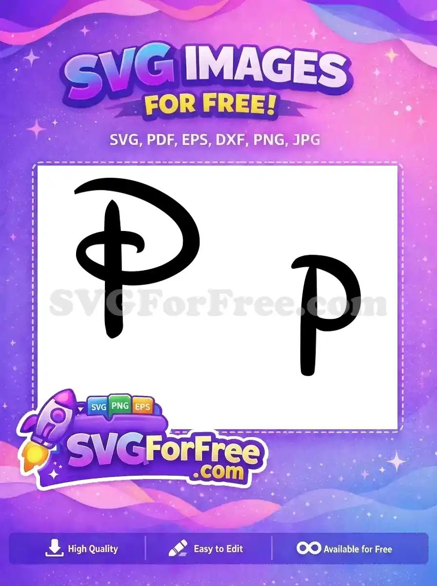 Free Disney Font Alphabet Free Letter P Initial Free SVG