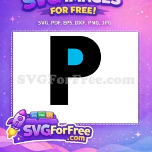 Free Black Letter P Free Blue Font Alphabet Free SVG 2