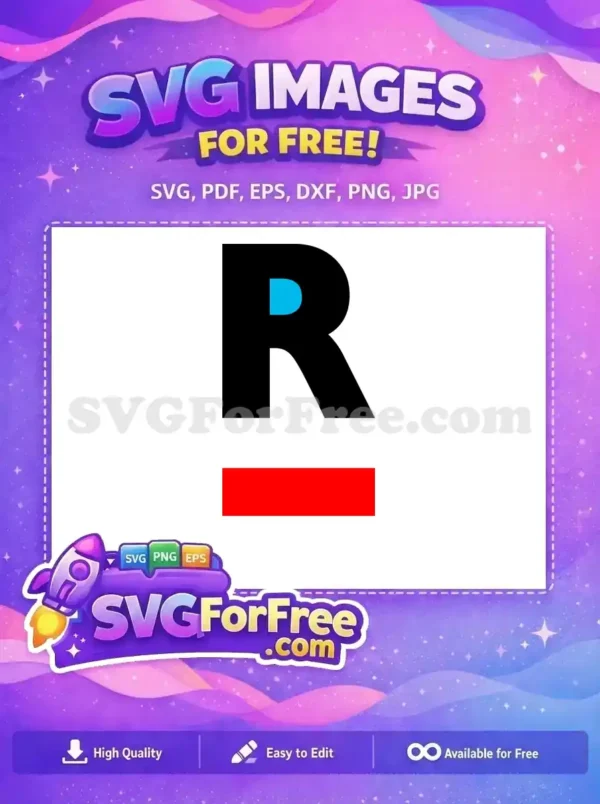 Free Black Letter R Free Blue Accent Alphabet Free SVG