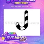 Free Striped Candy Free Cane Christmas Fonts Free SVG - Instant Download