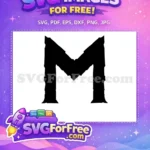 Free Distressed Letter M Free Black Font Alphabet Free SVG - Instant Download