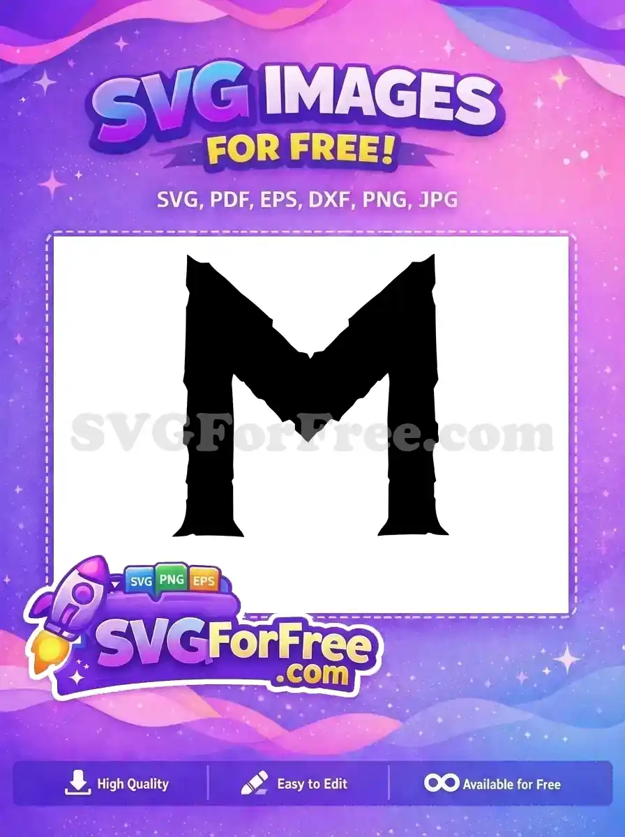 Free Distressed Letter M Free Black Font Alphabet Free SVG