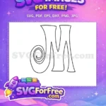 Free Swirl Monogram Free Letter M Fonts Free SVG - Instant Download