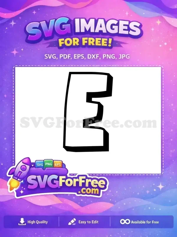 Free Bold Letter E Free Distorted Font Alphabet Free SVG 2
