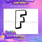 Free Black Outline Font Free Letter F Initial Free SVG - Instant Download