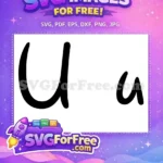 Free Uppercase Lowercase Free Black Letter U Free SVG - Instant Download
