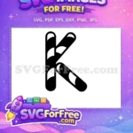 Free Striped Letter K Free Alphabet Initial Fonts Free SVG - Instant Download