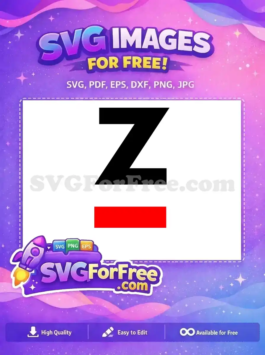 Free Black Letter Z Free Red Bar Alphabet Free SVG