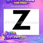 Free Bold Letter Free Z Initial Alphabet Free SVG 2 - Instant Download