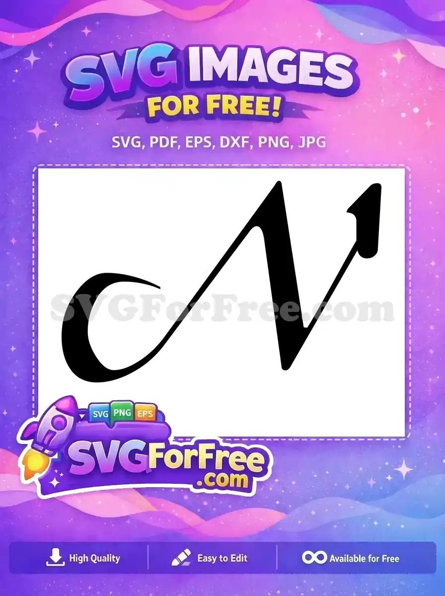 Free Letter N Initial Free Black Font Alphabet Free SVG