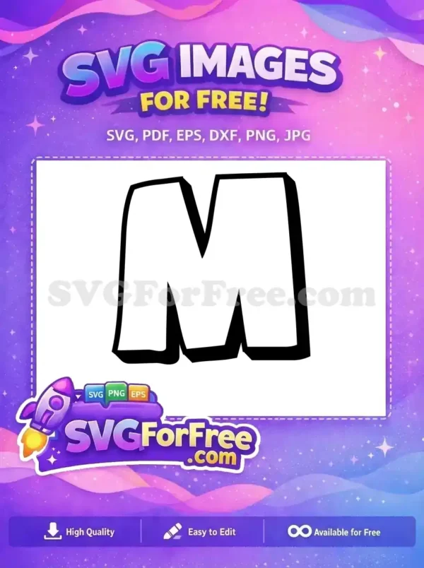 Free Black Outline Letter M Free Bold Font Free SVG