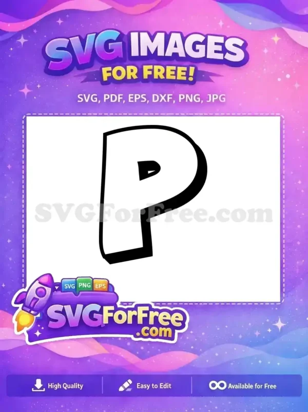 Free Black Outline Font Free Letter P Initial Free SVG