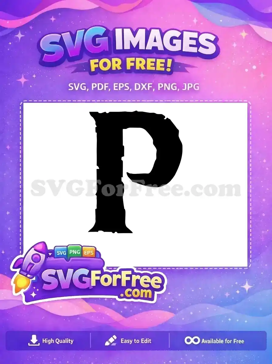 Free Distressed Letter Free P Initial Pirates Free SVG