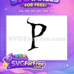 Free Black Letter P Initial Free Alphabet Font Free SVG - Instant Download