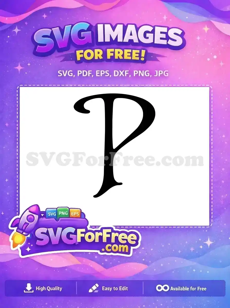 Free Calligraphy Letter P Free Elegant Font Initial Free SVG