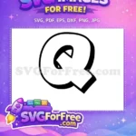 Free Black Outline Free Letter Q Font Free SVG - Instant Download