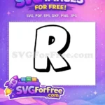 Free Letter R Free Black Outline Font Free SVG - Instant Download