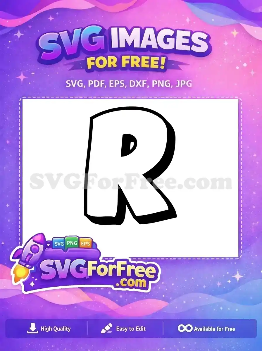 Free Letter R Free Black Outline Font Free SVG