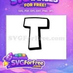 Free Letter T Free Black Bold Alphabet Free SVG - Instant Download