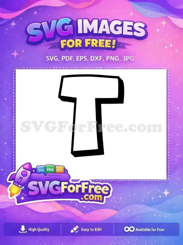 Free Letter T Free Black Bold Alphabet Free SVG