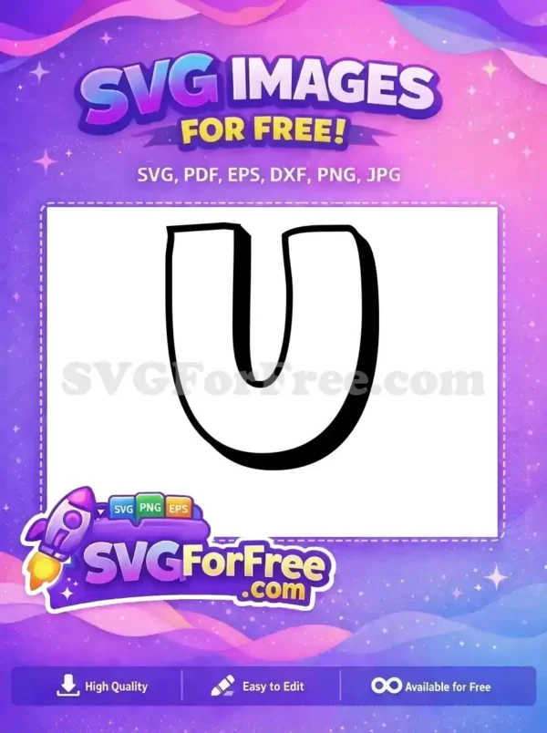 Free Letter U Bold Free Font Alphabet Free SVG 2