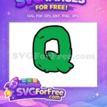 Free Green Letter Q Free Fonts Alphabet Free SVG - Instant Download