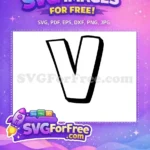 Free Bold Letter V Free Black Outline Fonts Free SVG - Instant Download