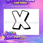 Free Letter X Free Black Outline Font Free SVG - Instant Download
