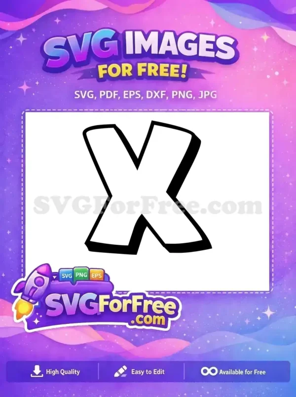 Free Letter X Free Black Outline Font Free SVG