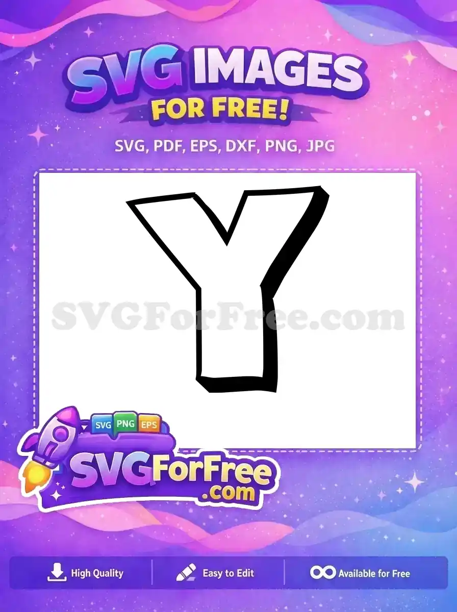 Free Black Outline Free Letter Y Font Free SVG