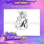 Free Smiling Princess Free Initial R Cinderella Free SVG - Instant Download