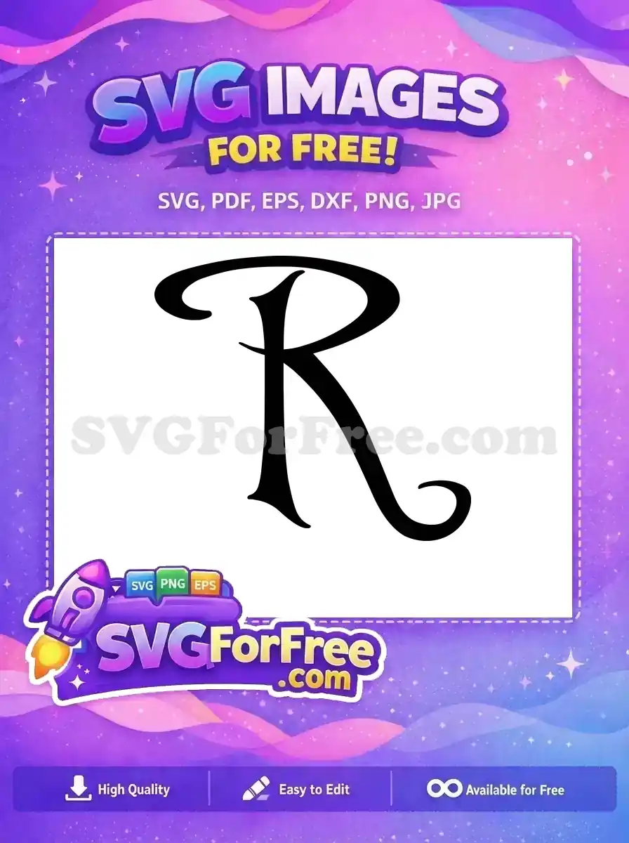 Free Calligraphy Letter R Free Initial Monogram Fonts Free SVG