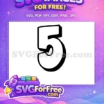 Free Bold Number Five Free Black Font Free SVG 1 - Instant Download