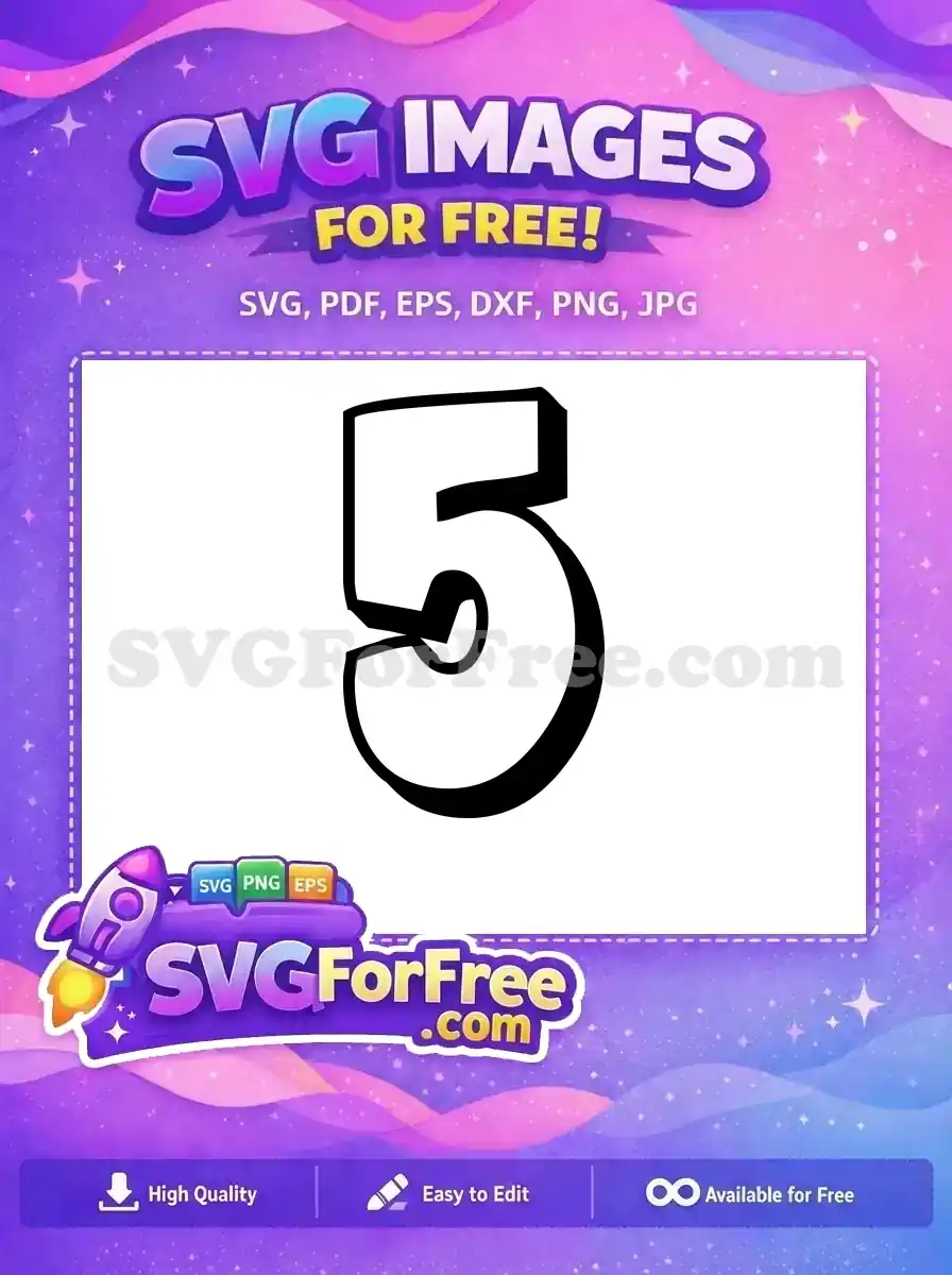 Free Bold Number Five Free Black Font Free SVG 1