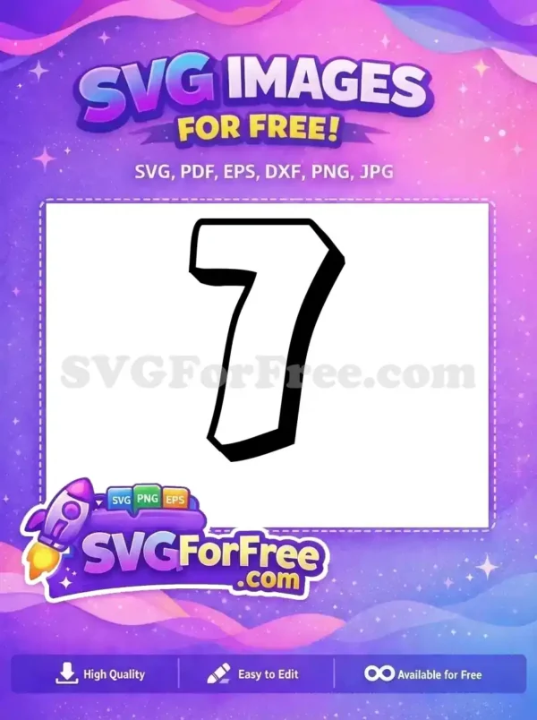 Free Number Seven Free Bold Fonts Number Seven Free SVG