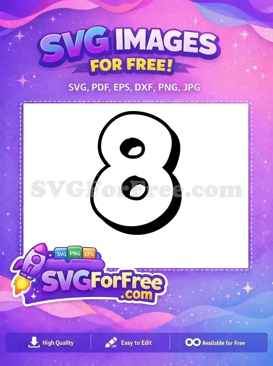 Free Black Number Eight Free Bold Font Free SVG 2