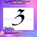 Free Black Number Three Free Font Design Number Free SVG - Instant Download