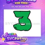 Free Green Number Three Free Fonts Number Free SVG - Instant Download