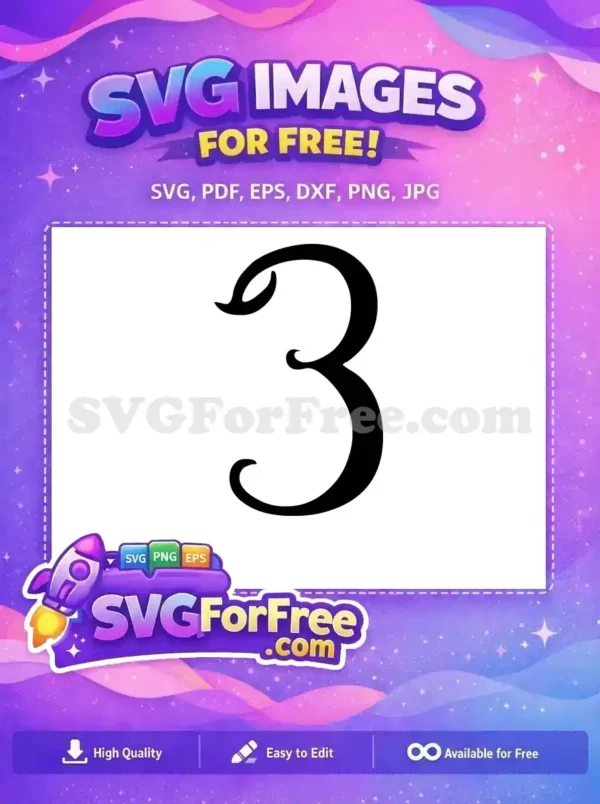 Free Number Three Free Black Font Number Free SVG