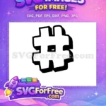 Free Bold Hashtag Free Shadowed Fonts Number Free SVG - Instant Download