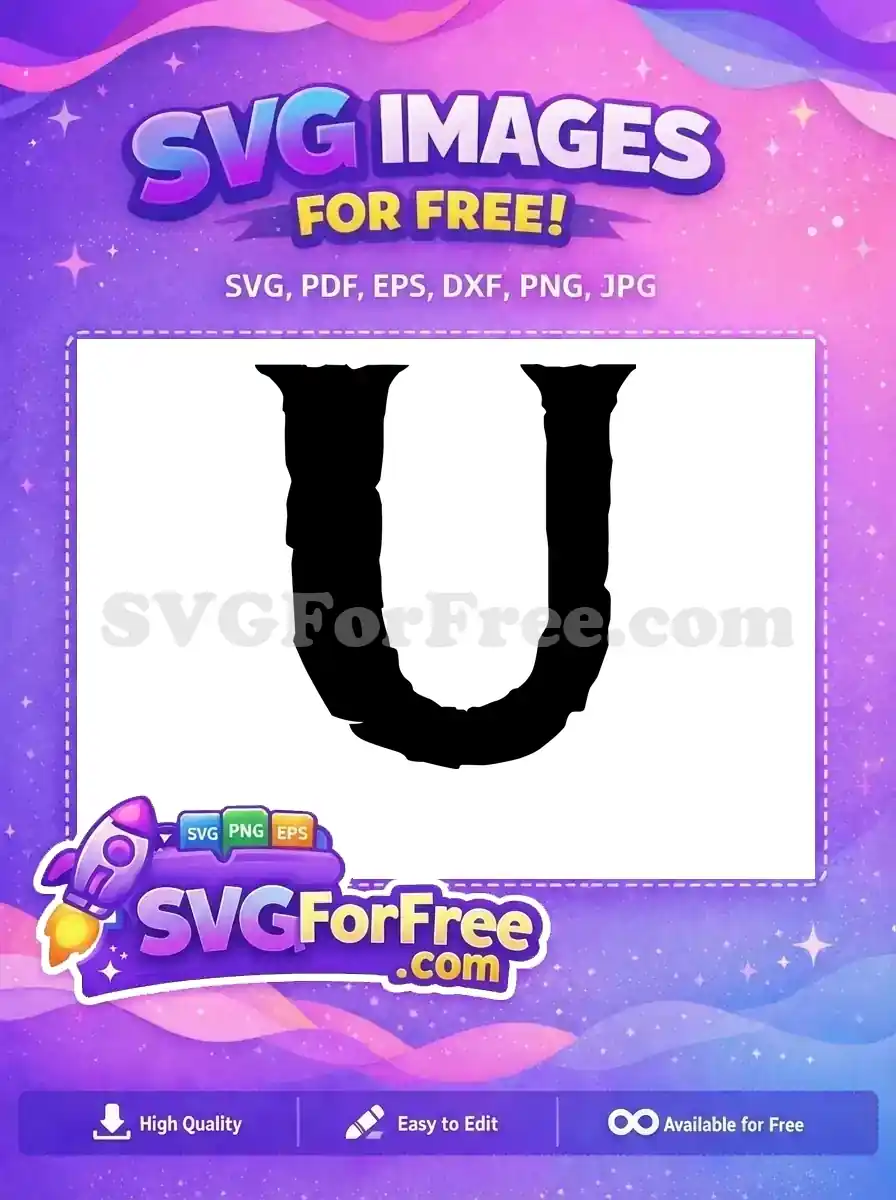 Free Black Distressed Free Letter U Font Free SVG