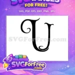 Free Swirling Calligraphy Free Initial U Letter Free SVG - Instant Download