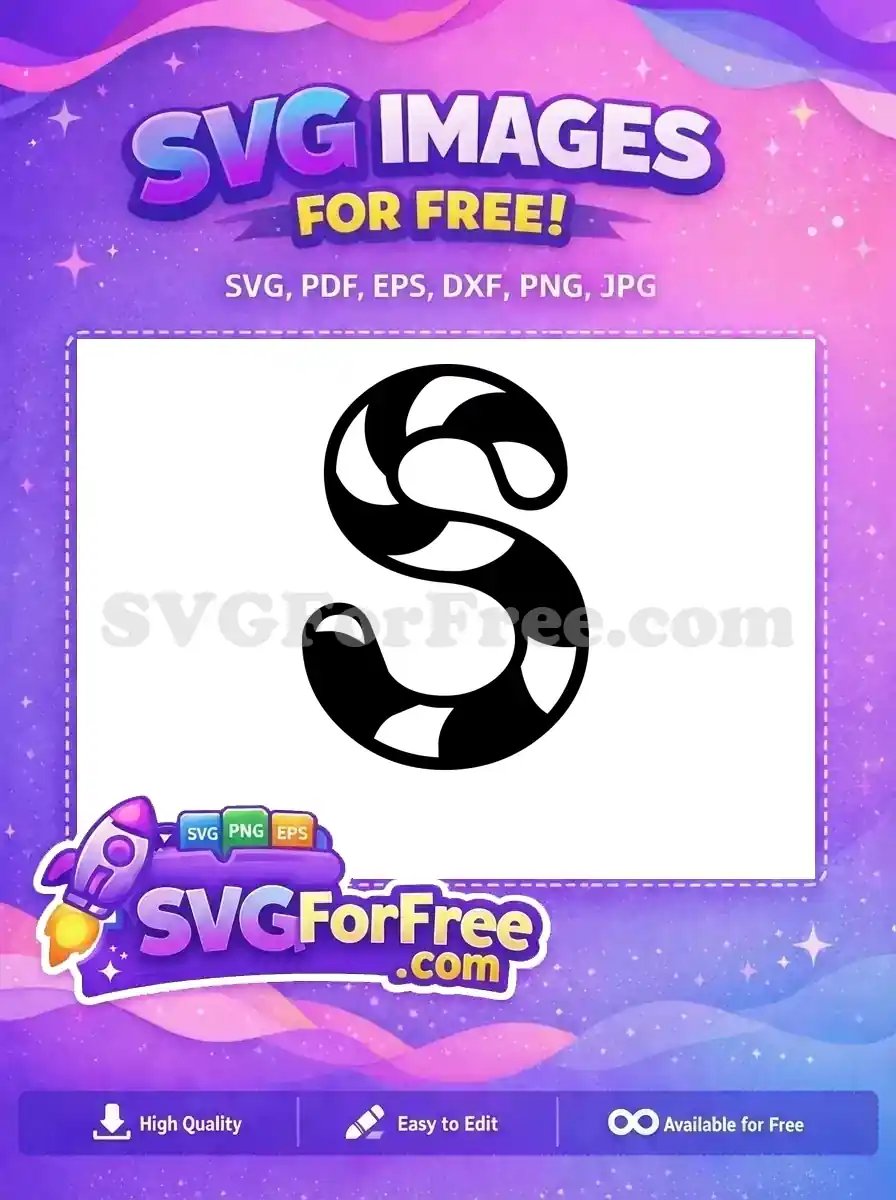 Free Black Striped Letter S Free Initial Monogram Font Free SVG