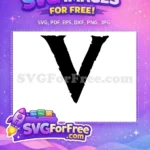 Free Distressed Letter V Free Black Font Alphabet Free SVG - Instant Download