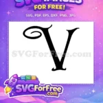 Free Swirly Letter Free Initial Monogram Fonts Free SVG - Instant Download