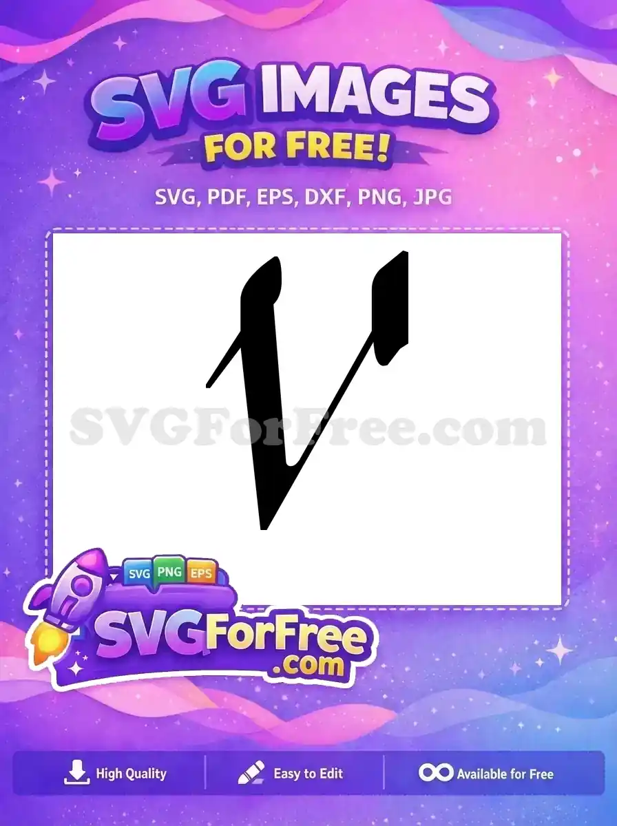 Free Black Bold Letter Free Initial V Font Free SVG