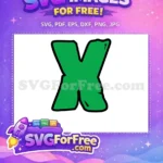 Free Green Letter X Free Bold Outline Font Free SVG - Instant Download