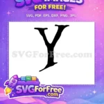 Free Black Letter Y Free Alphabet Initial Fonts Free SVG 4 - Instant Download